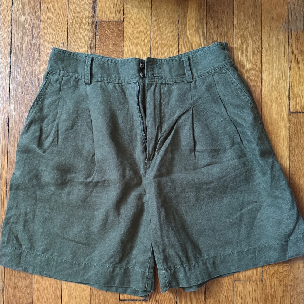 MADEWELL High waisted linen shorts